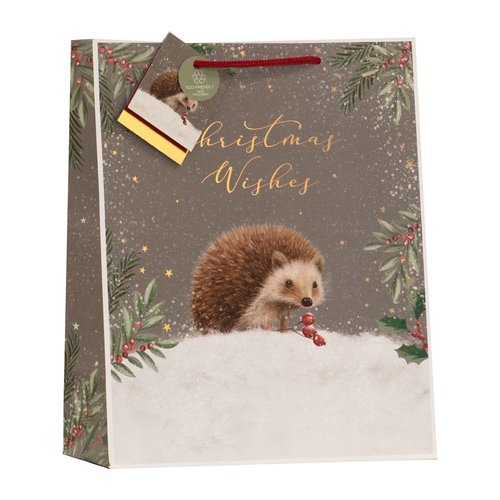CHRISTMAS BY VIOLET LARGE GIFT BAG - HEDGEHOG