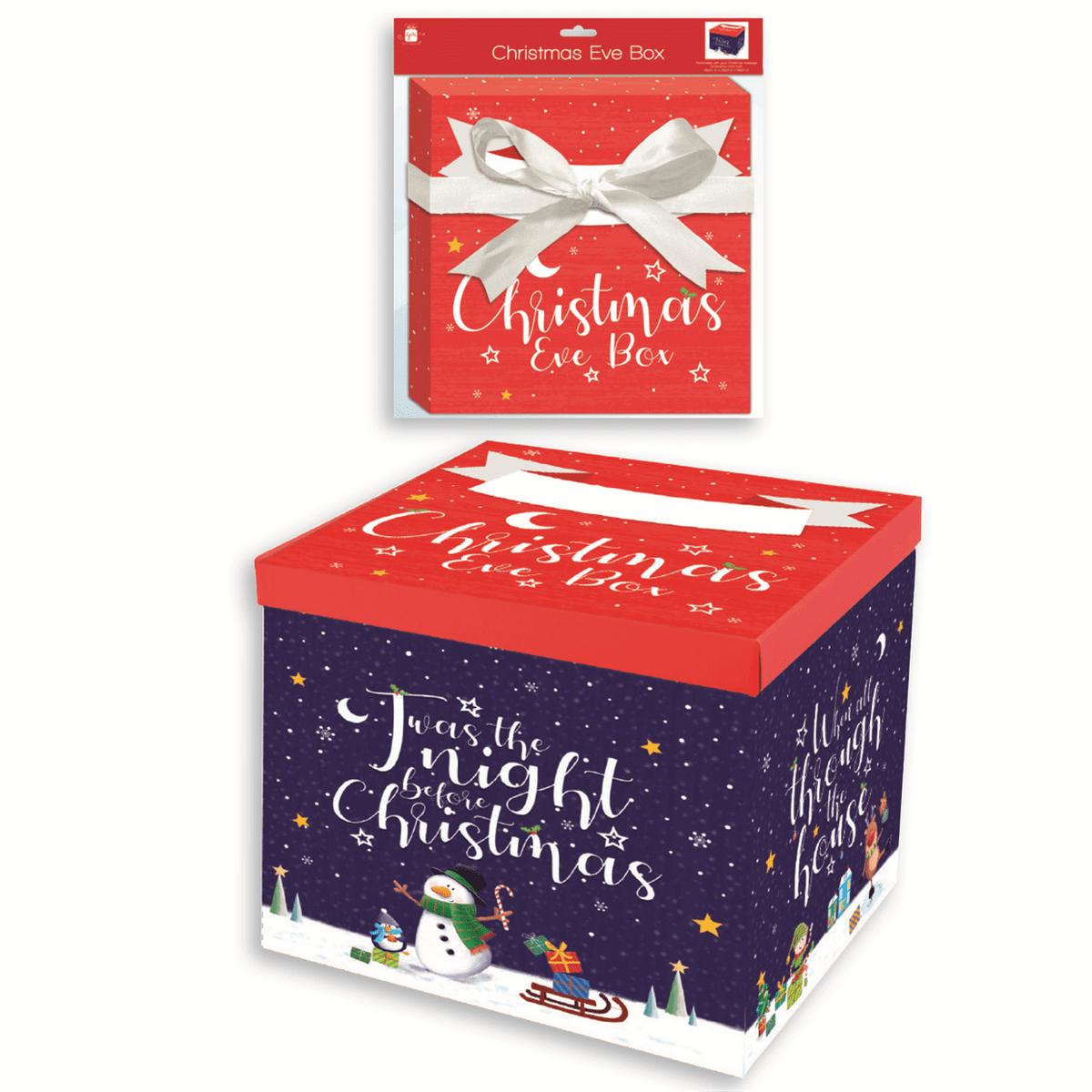GIFTMAKER FLATPACK 27 x 27cm CHRISTMAS EVE BOX - TWAS THE NIGHT BEFORE CHRISTMAS
