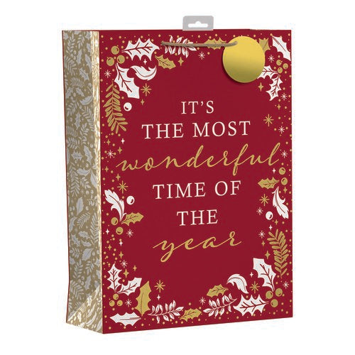 GIFTMAKER CHRISTMAS EXTRA LARGE GIFT BAG 6's - MOST WONDERFUL TIME