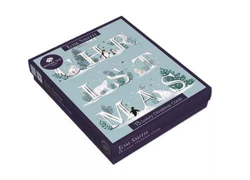 TOM SMITH 15in LUXURY BOXED CHRISTMAS CARDS - ARCTIC ANIMALS
