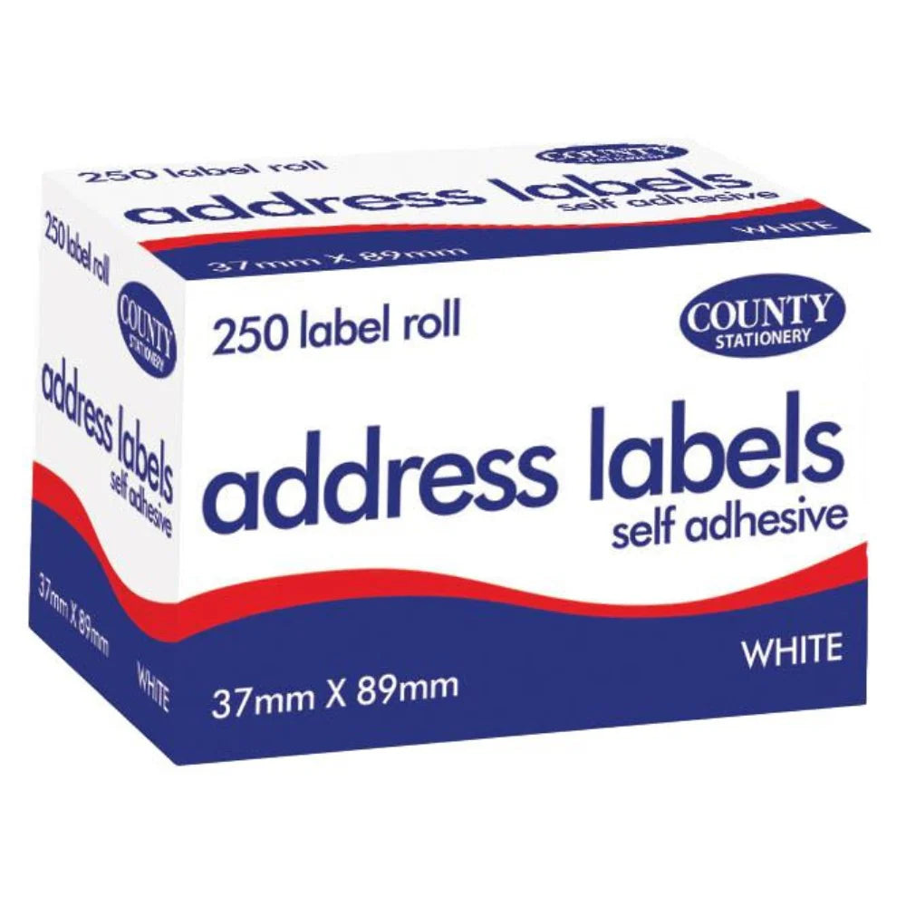 Self Adhesive Address Labels 250 Roll 37mmx89mm