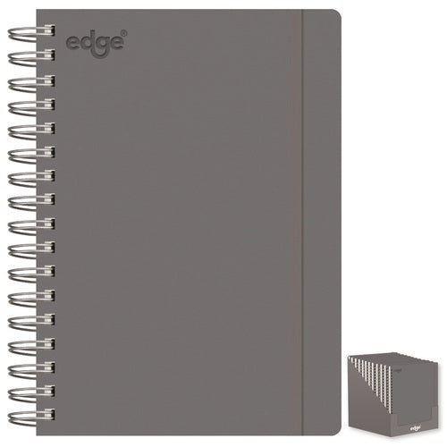 EDGE GREY PU TWIN WIRO NOTEBOOK A5