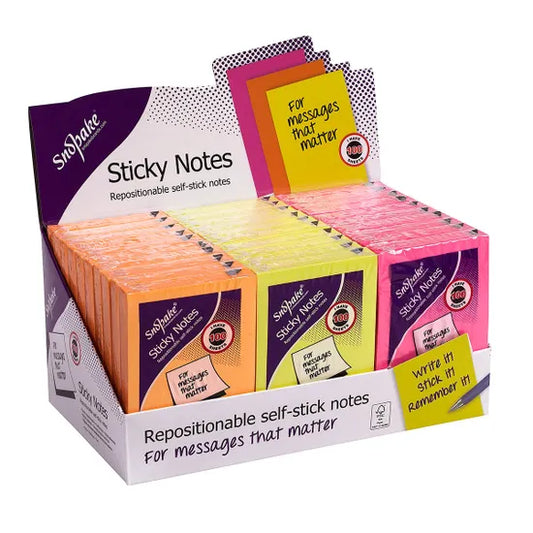 Snopake Sticky Notes 76x50mm 100 Sheets Assorted