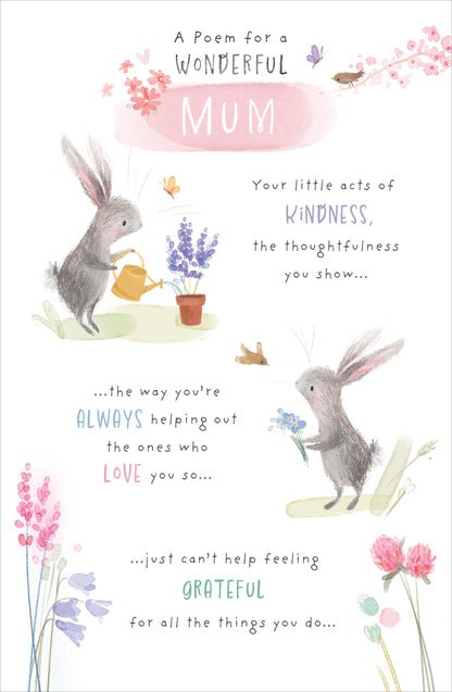 Standard Greeting Cards Birthday Mum Cute Little Hops