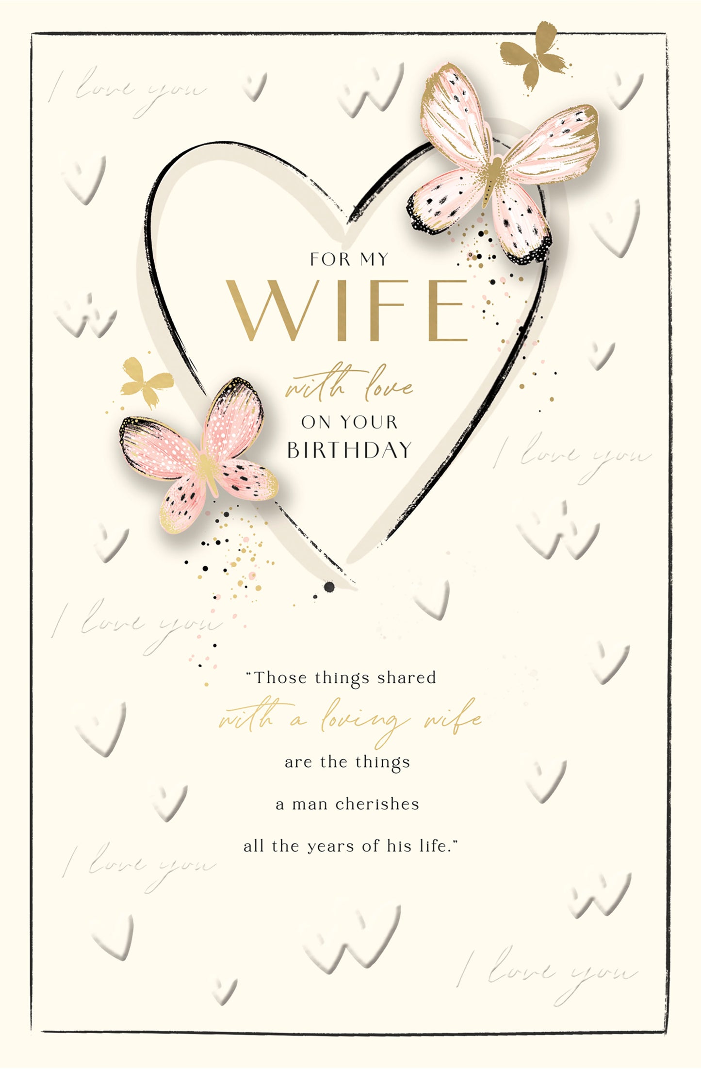 Hand Crafted Greeting Card Wife  Range: Gibson Core Line