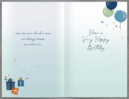 Hand Finished Greeting Cards Birthday Son  Word Portraits