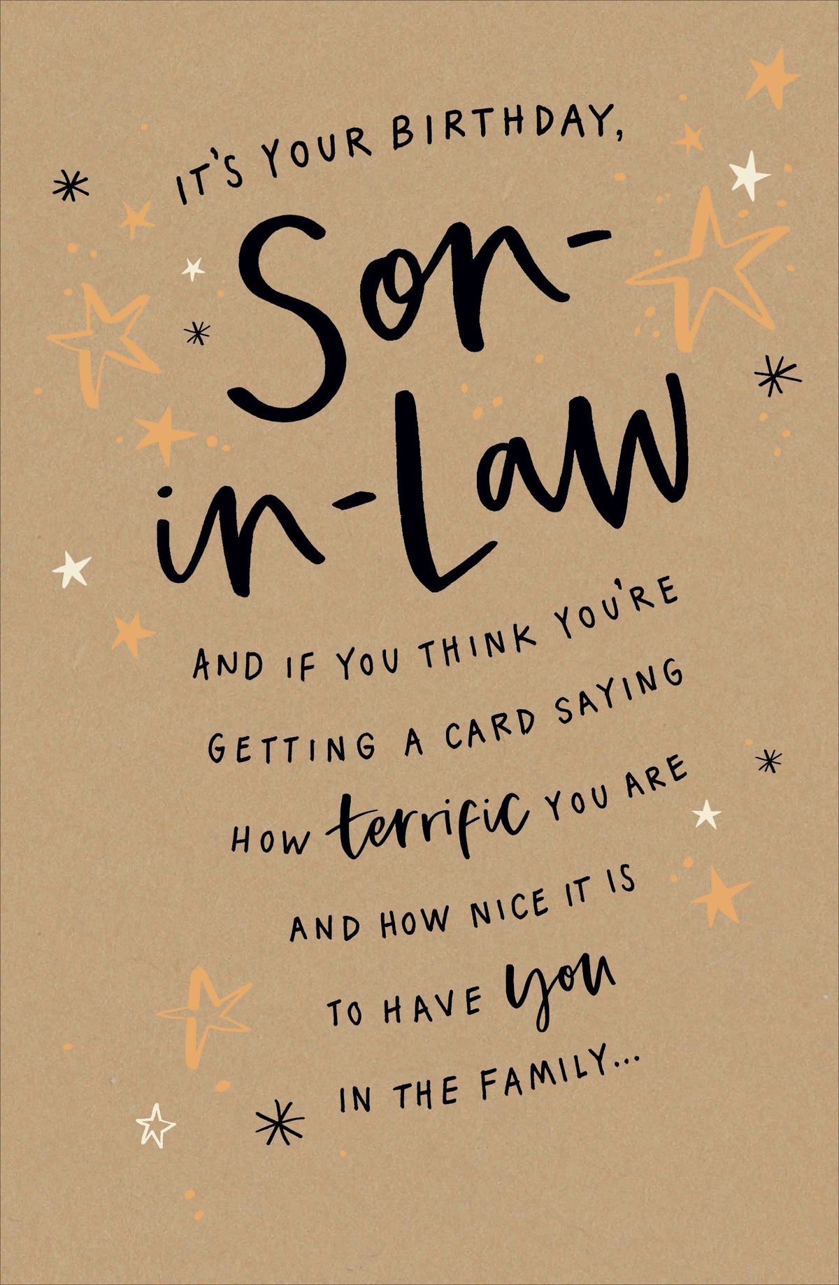 Standard Greeting Cards Birthday Son In Law  Carlton Core Line