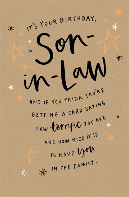 Standard Greeting Cards Birthday Son In Law  Carlton Core Line