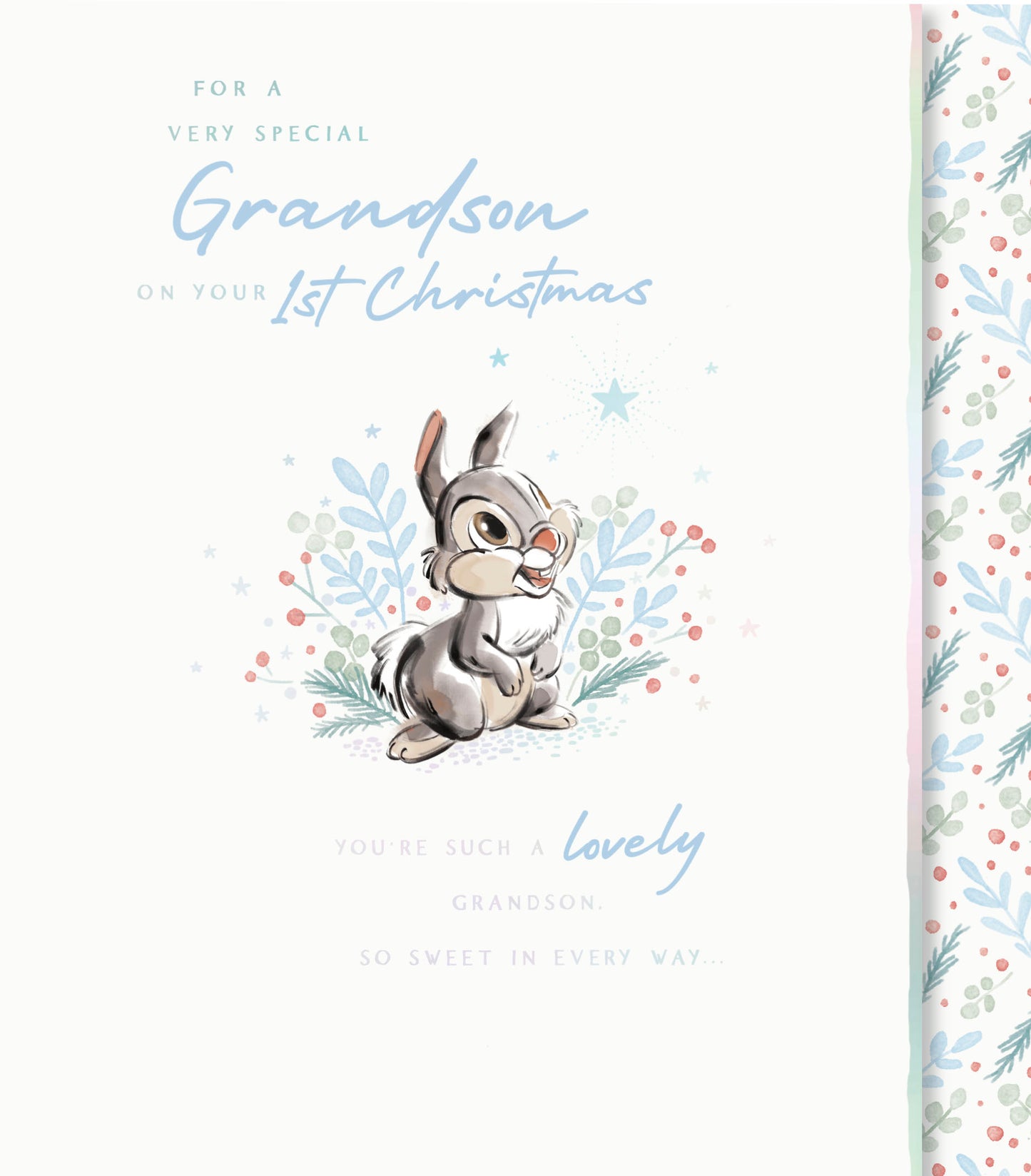 Standard Greeting Cards Grandson 1st Xmas Cute Disney Bambi