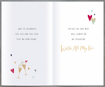 Hand Finished Greeting Card Valentine Husband  Range: Gibson Core Line