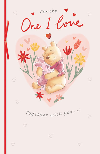 Hand Finished Greeting Cards One I Love Cute Disney Winnie the Pooh