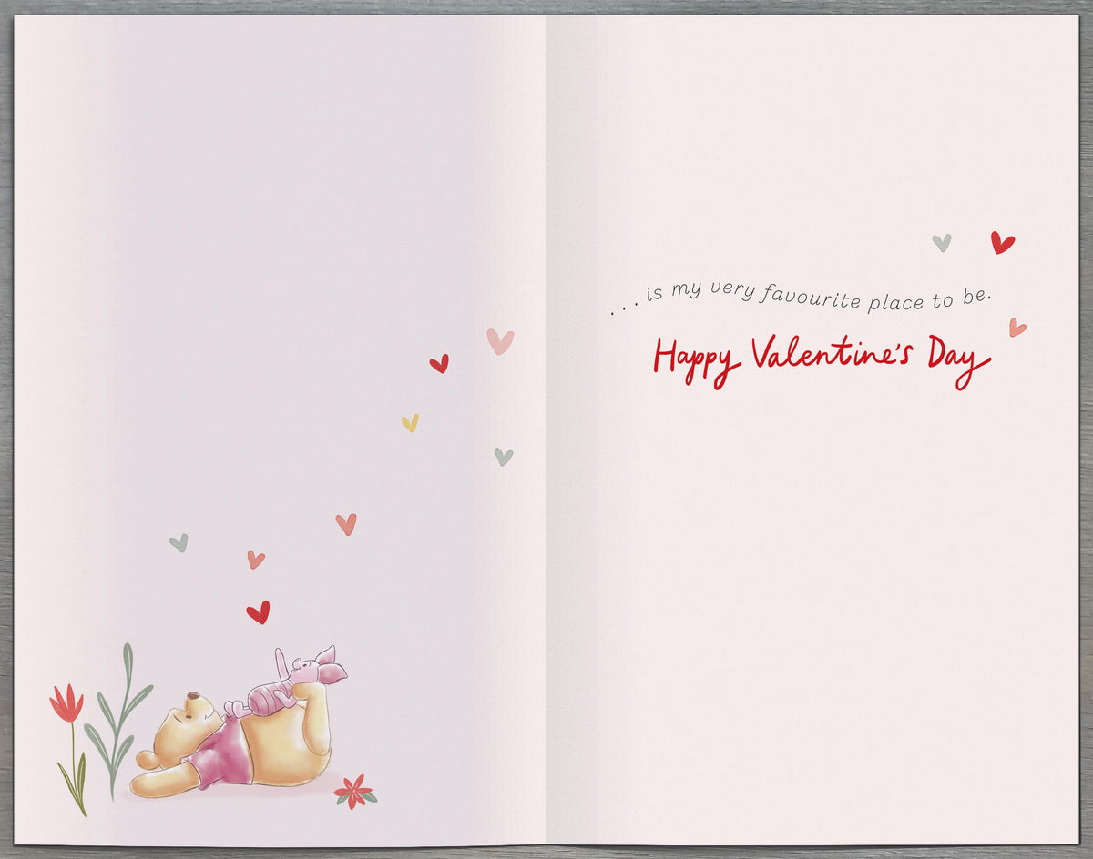 Hand Finished Greeting Cards One I Love Cute Disney Winnie the Pooh