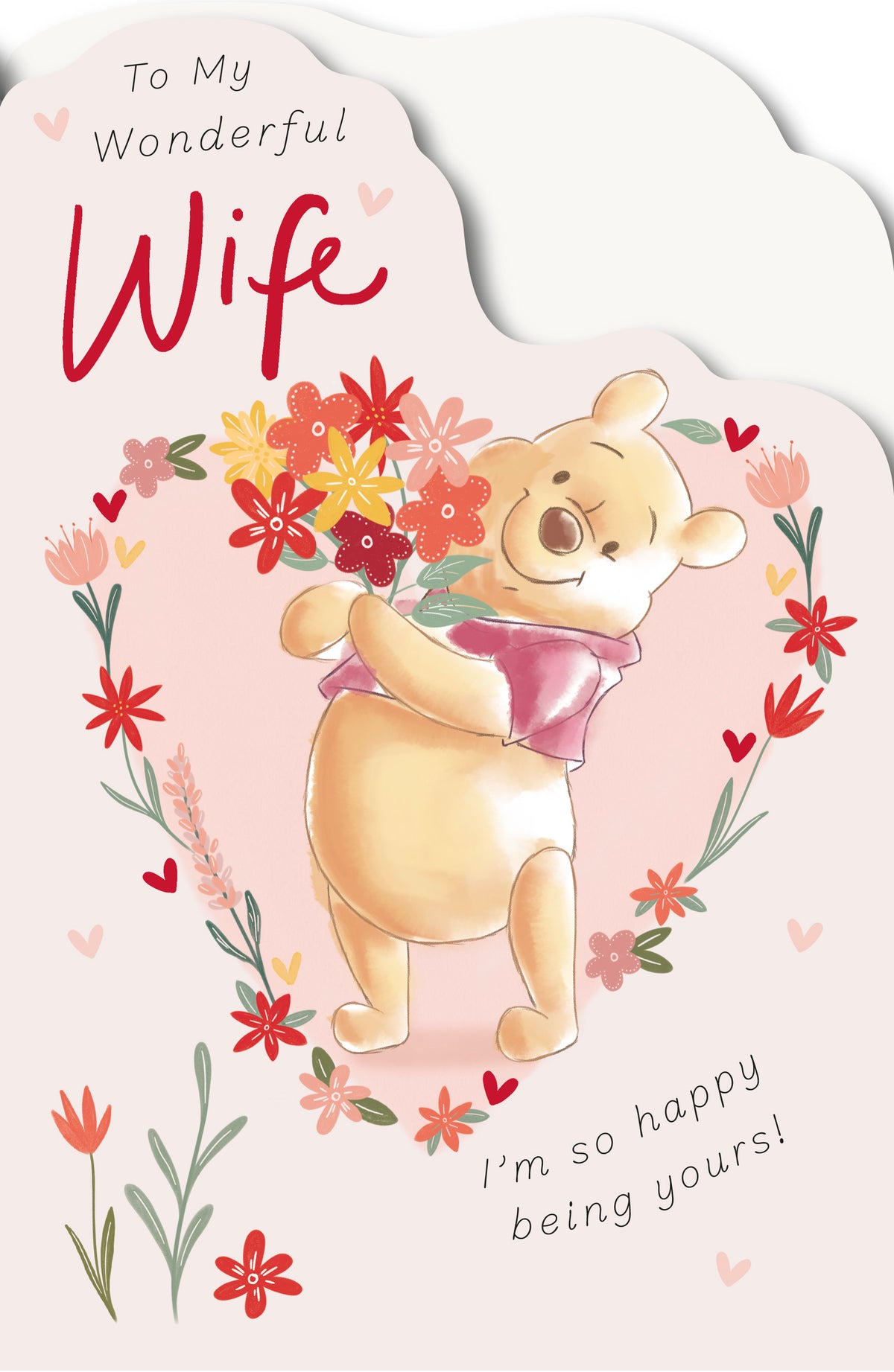 Hand Finished Greeting Cards Wife Cute Disney Winnie the Pooh