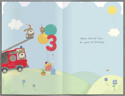 Standard Greeting Cards Birthday 3 Year Juvenile Lots of Woof