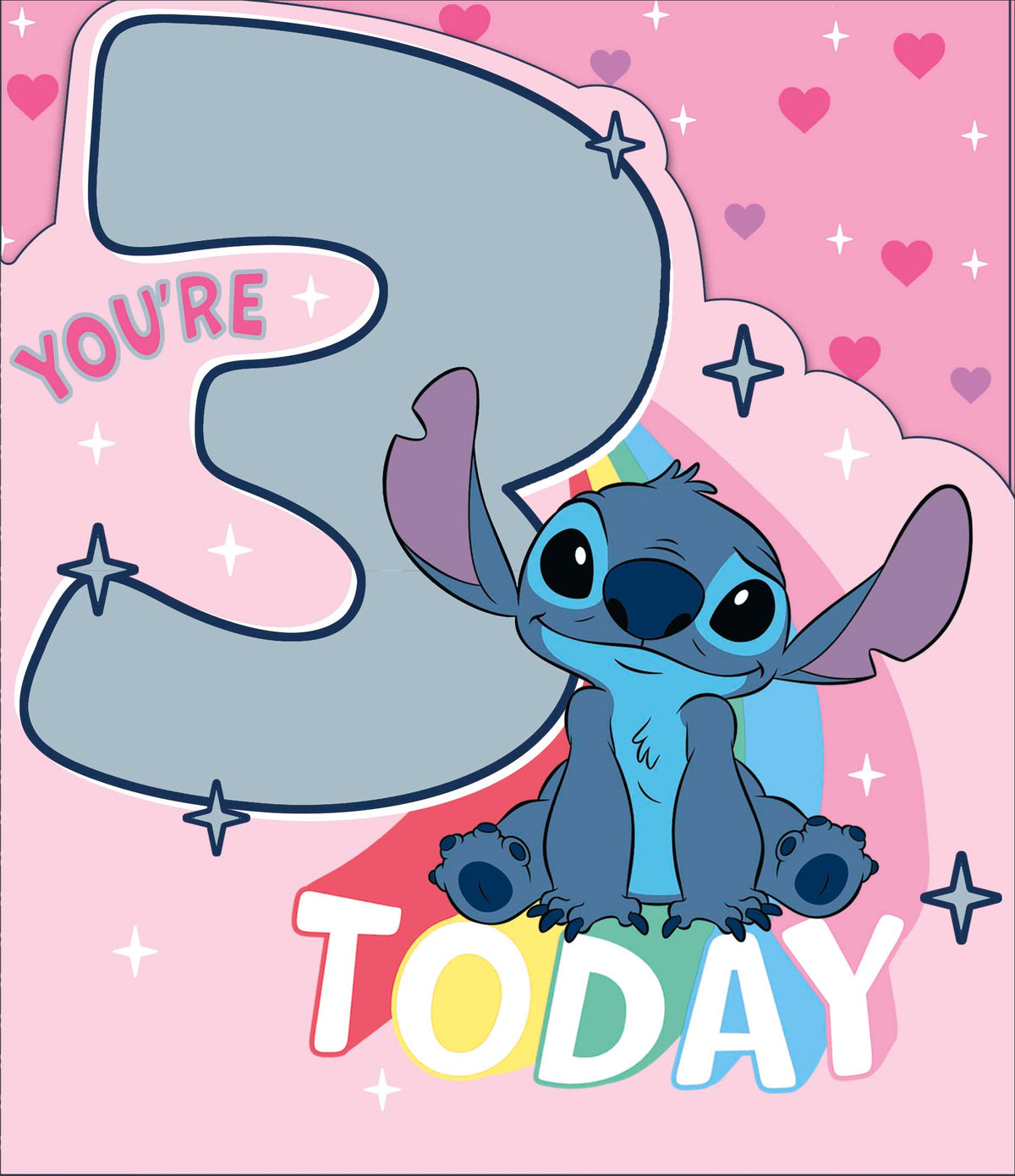Standard Greeting Cards Birthday 3 Year Girl Juvenile Disney Lilo and Stitch