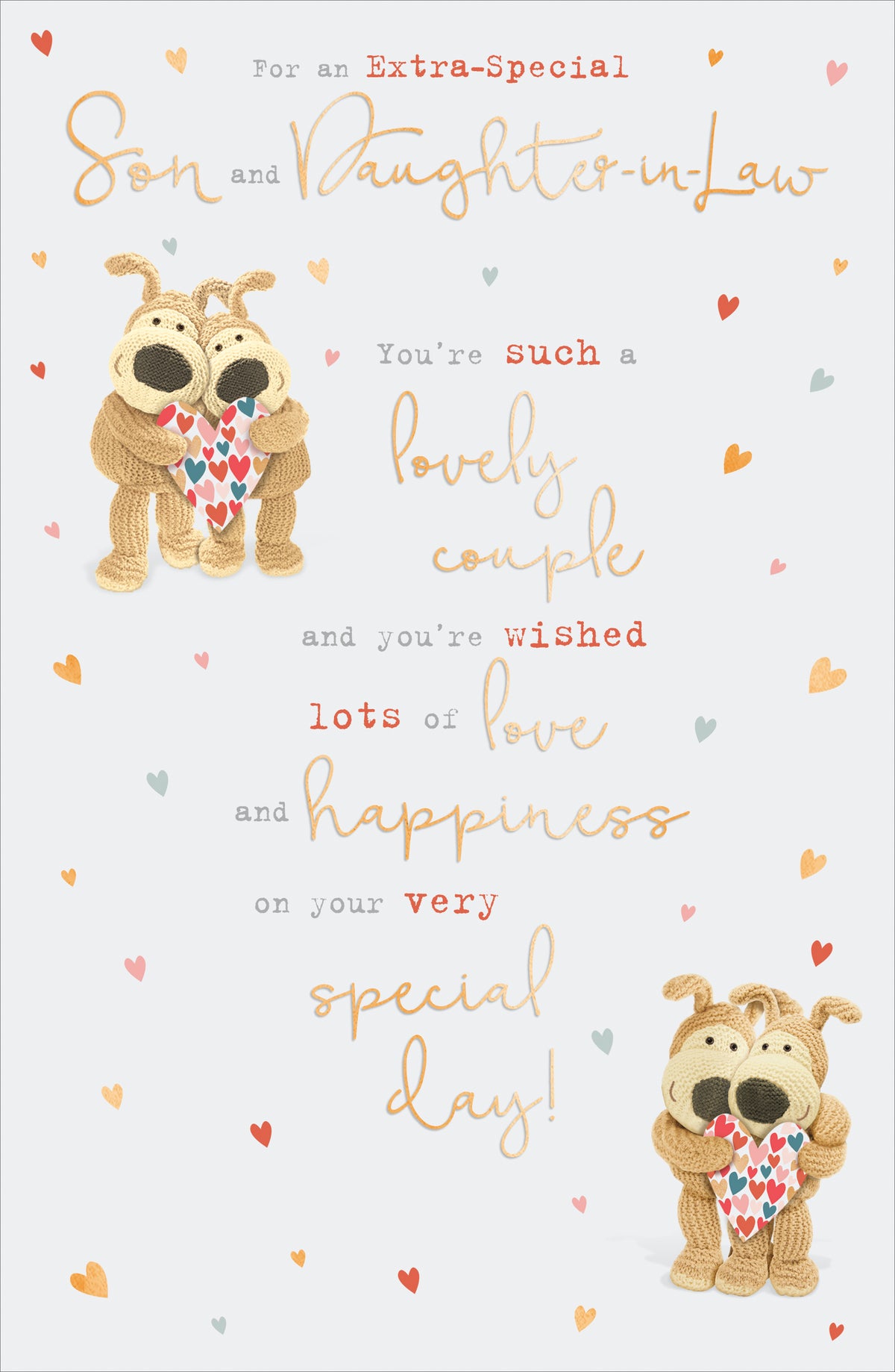 Standard Greeting Cards Anniversary Wedding Son & DIL Cute Boofle