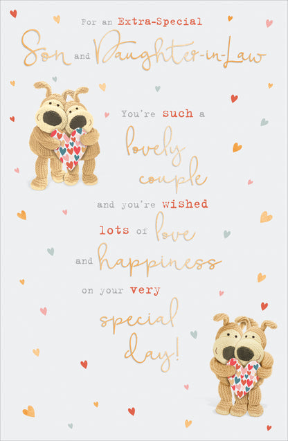 Standard Greeting Cards Anniversary Wedding Son & DIL Cute Boofle
