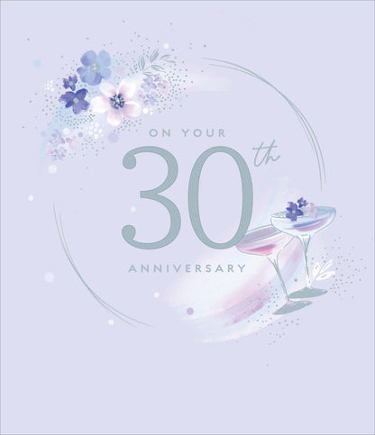 Standard Greeting Cards Anniversary Wedding 30th  Carlton Core Line