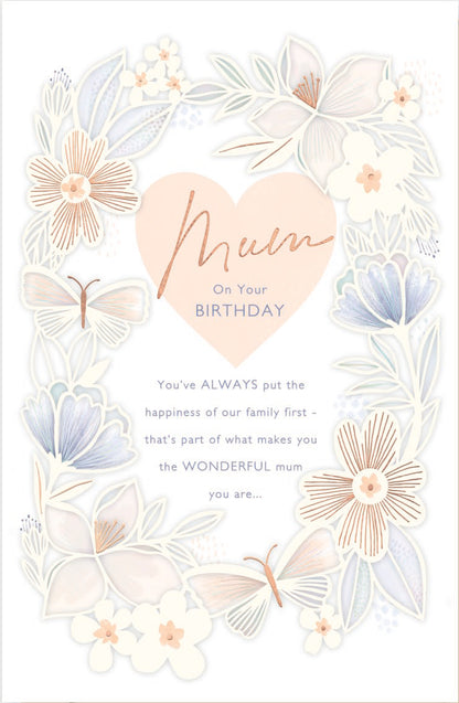 Hand Finished Greeting Cards Birthday Mum  Gibson Core Line