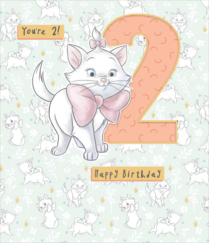 Standard Greeting Cards Birthday 2 Year Girl Cute Disney The Aristocats