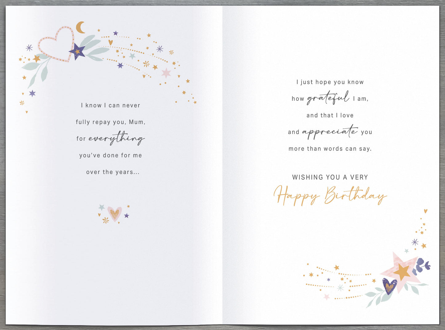 Standard Greeting Cards Birthday Mum  Daydreams