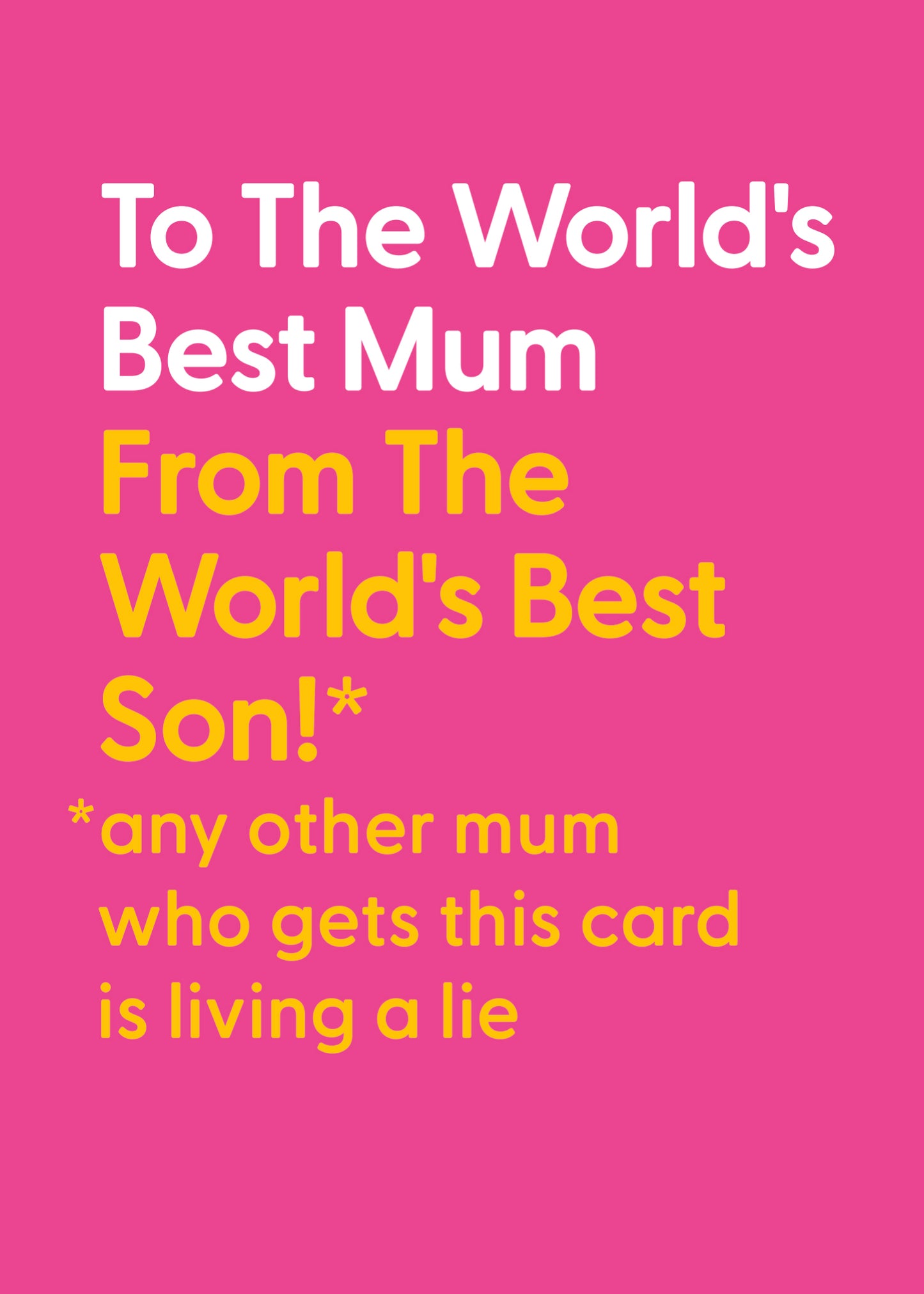 Standard Greeting Cards Mum From Son Hum Believe the Type