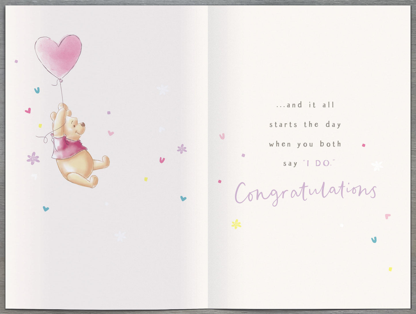 Hand Finished Greeting Cards Wedding Cute Disney Winnie the Pooh