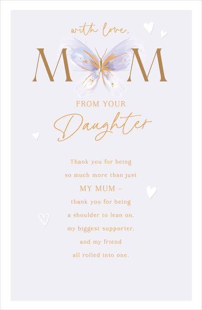 Standard Greeting Cards Mum From Daughter  Gibson Core Line
