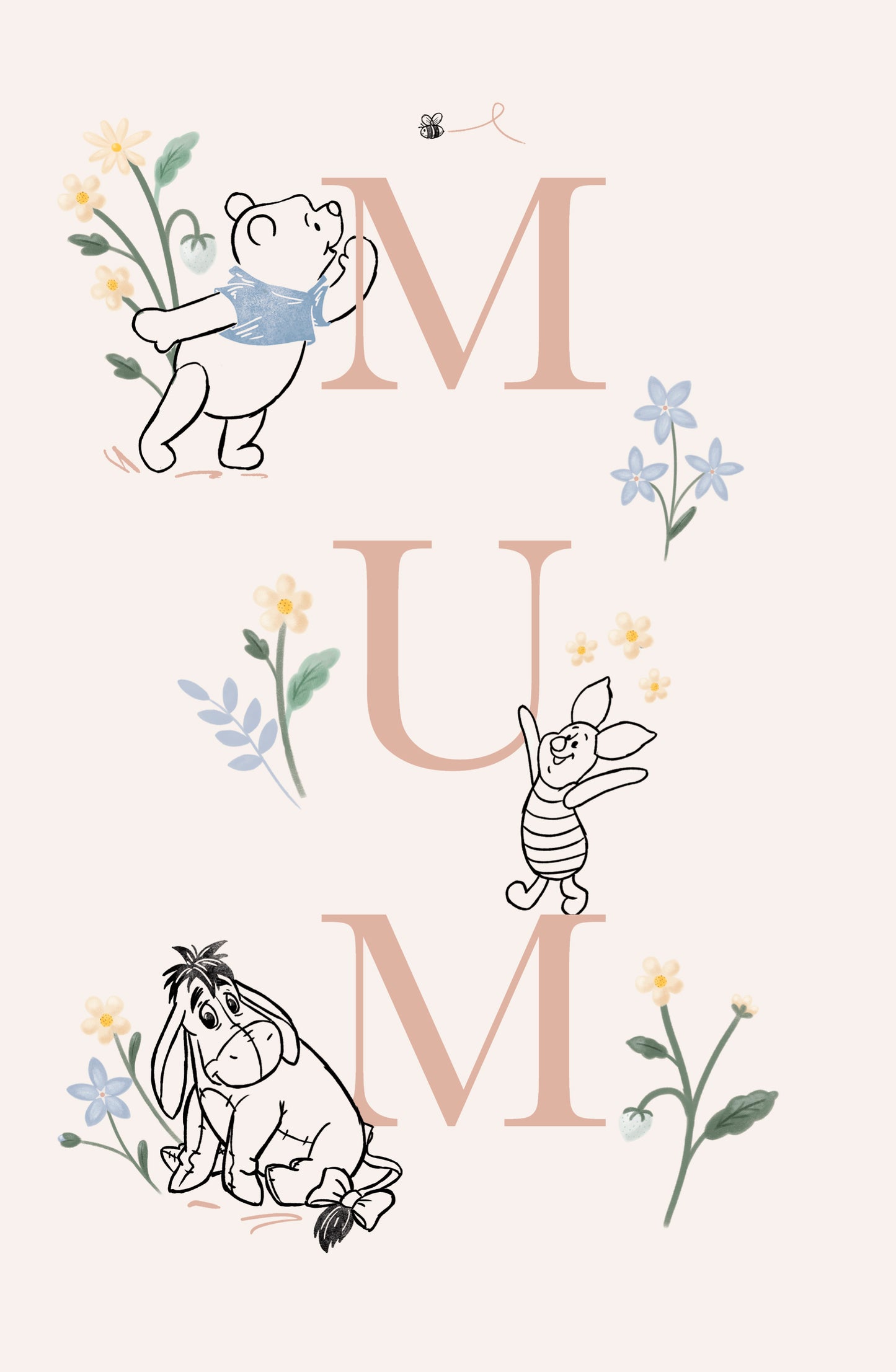 Standard Greeting Cards Mum Cute Disney Winnie the Pooh