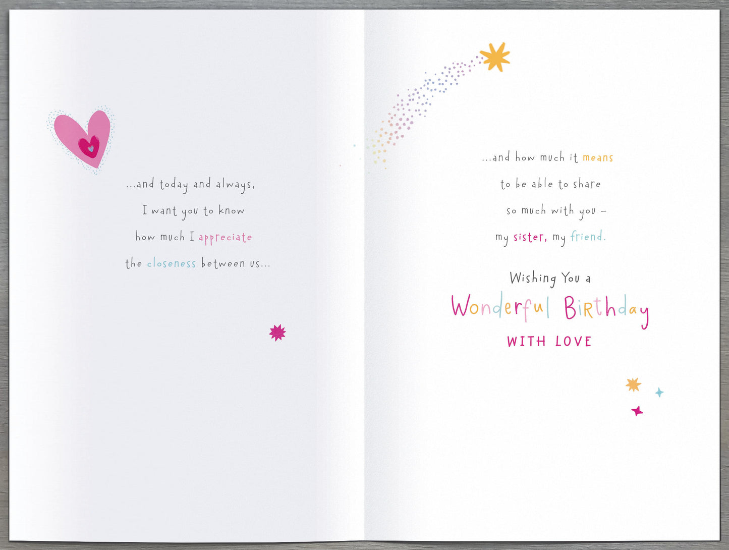 Standard Greeting Cards Birthday Sister  Gibson Core Line
