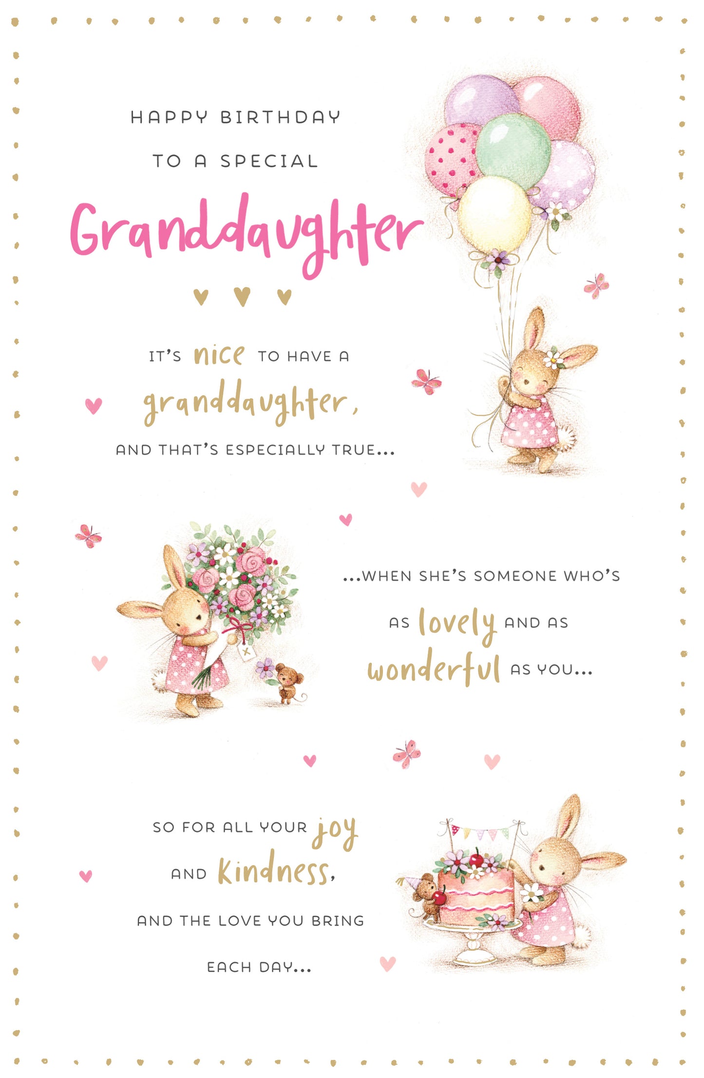 Standard Greeting Cards Birthday Granddaughter Cute Cotton Tales