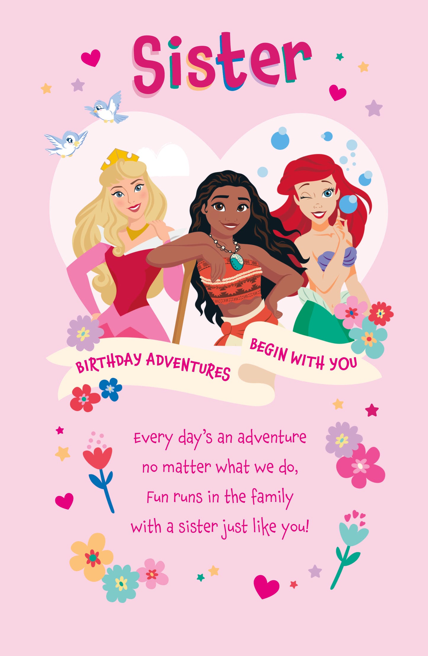 Standard Greeting Cards Birthday Sister Juvenile Disney Princess