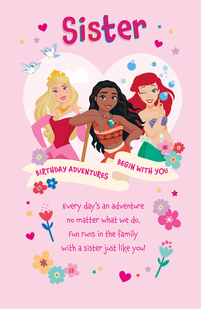 Standard Greeting Cards Birthday Sister Juvenile Disney Princess
