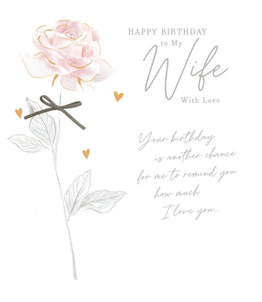 Hand Finished Greeting Cards Birthday Wife  Gibson Core Line