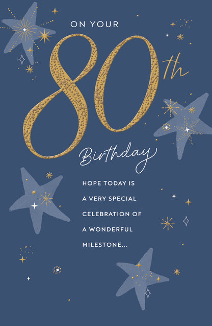 Standard Greeting Cards Birthday 80th  Gibson Core Line