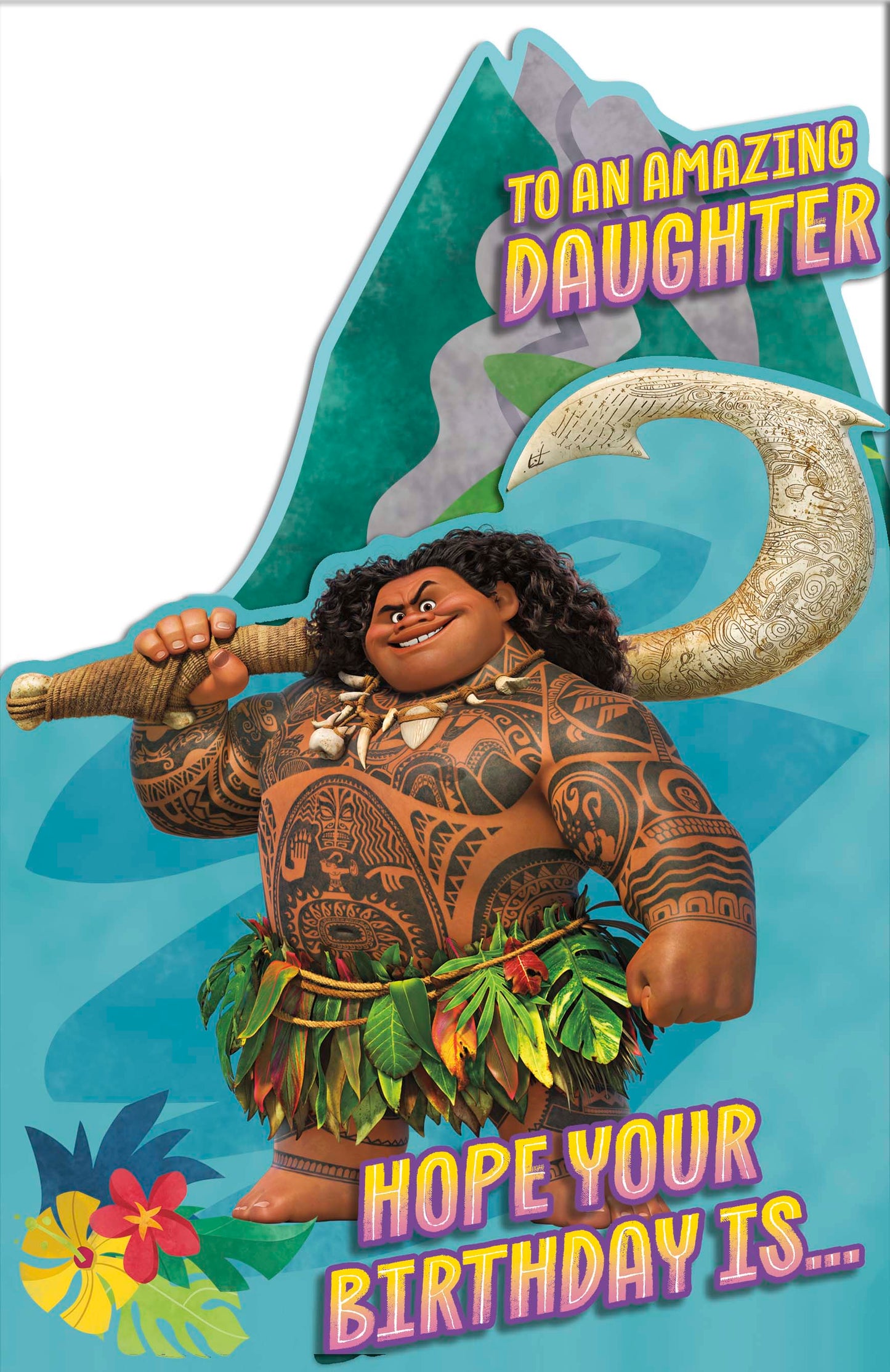 Hand Finished Greeting Cards Birthday Daughter Juvenile Disney Moana