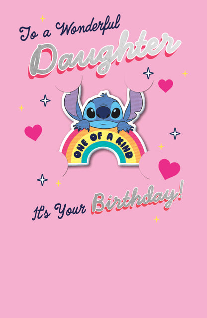 Hand Crafted Greeting Cards Birthday Daughter 0-6 Juvenile Disney Lilo and Stitch