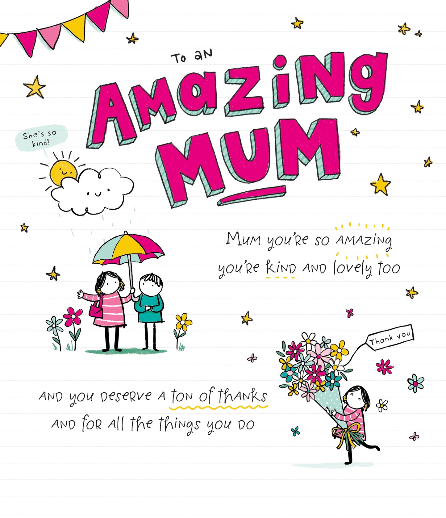 Standard Greeting Cards Birthday Mum Cute Oodles of Doodles