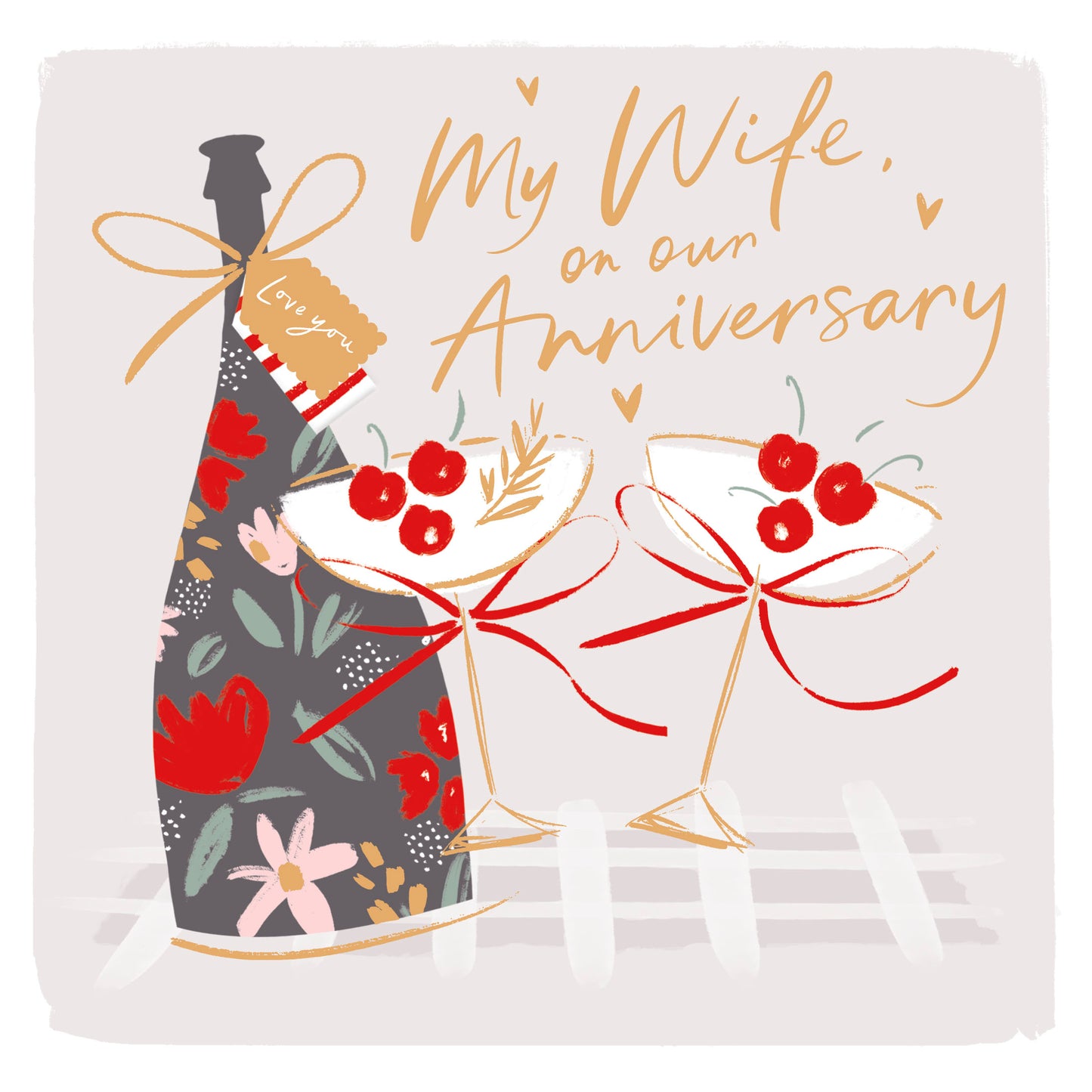 Hand Finished Greeting Cards Anniversary Wedding Wife  Carlton Core Line