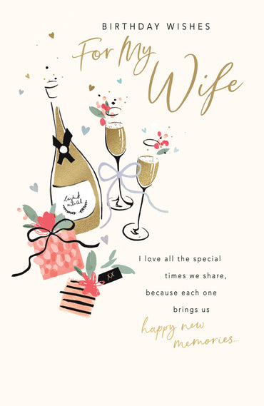 Hand Finished Greeting Cards Birthday Wife  Gibson Core Line