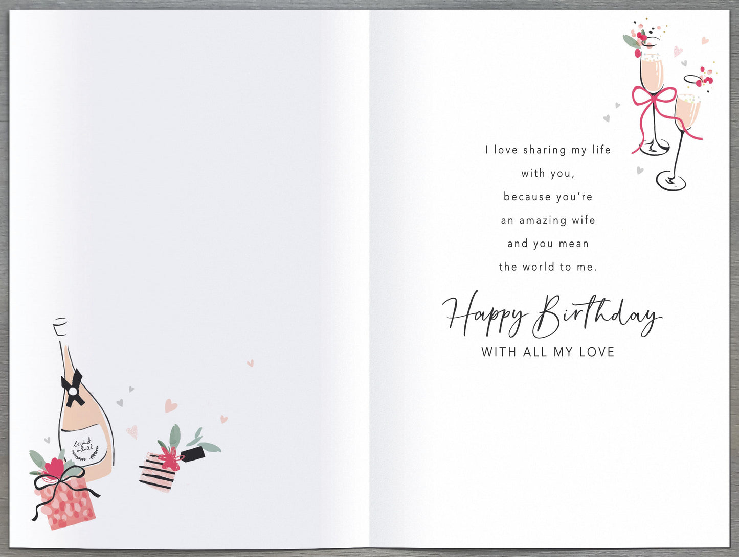 Hand Finished Greeting Cards Birthday Wife  Gibson Core Line