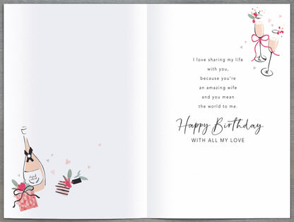 Hand Finished Greeting Cards Birthday Wife  Gibson Core Line