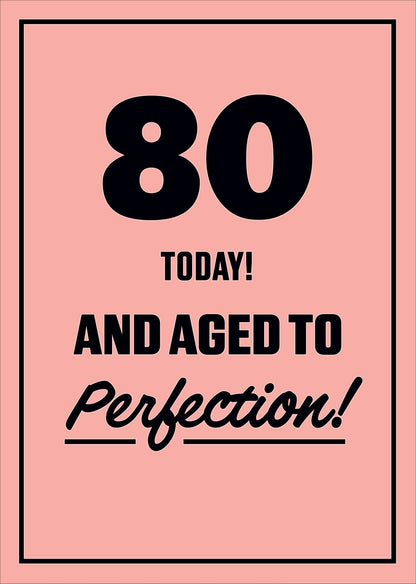 Standard Greeting Cards Birthday 80th Hum Neon Flash