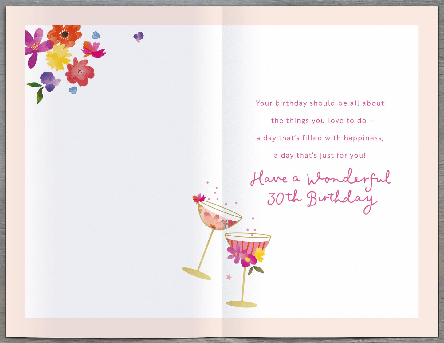 Standard Greeting Cards Birthday 30th  Floral Celebrations