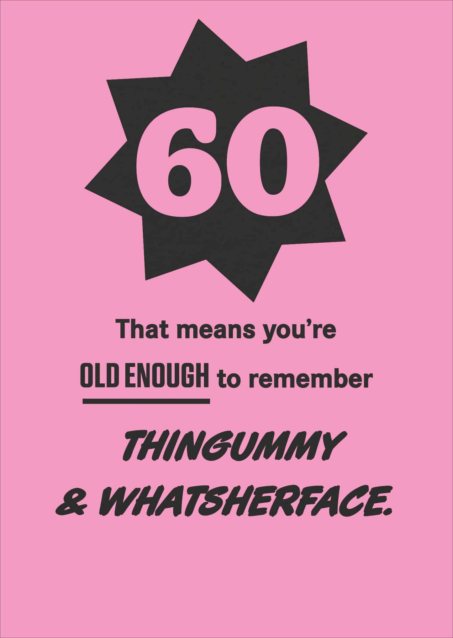 Standard Greeting Cards Birthday 60th Hum Neon Flash