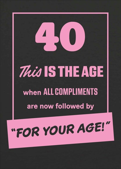 Standard Greeting Cards Birthday 40th Hum Neon Flash