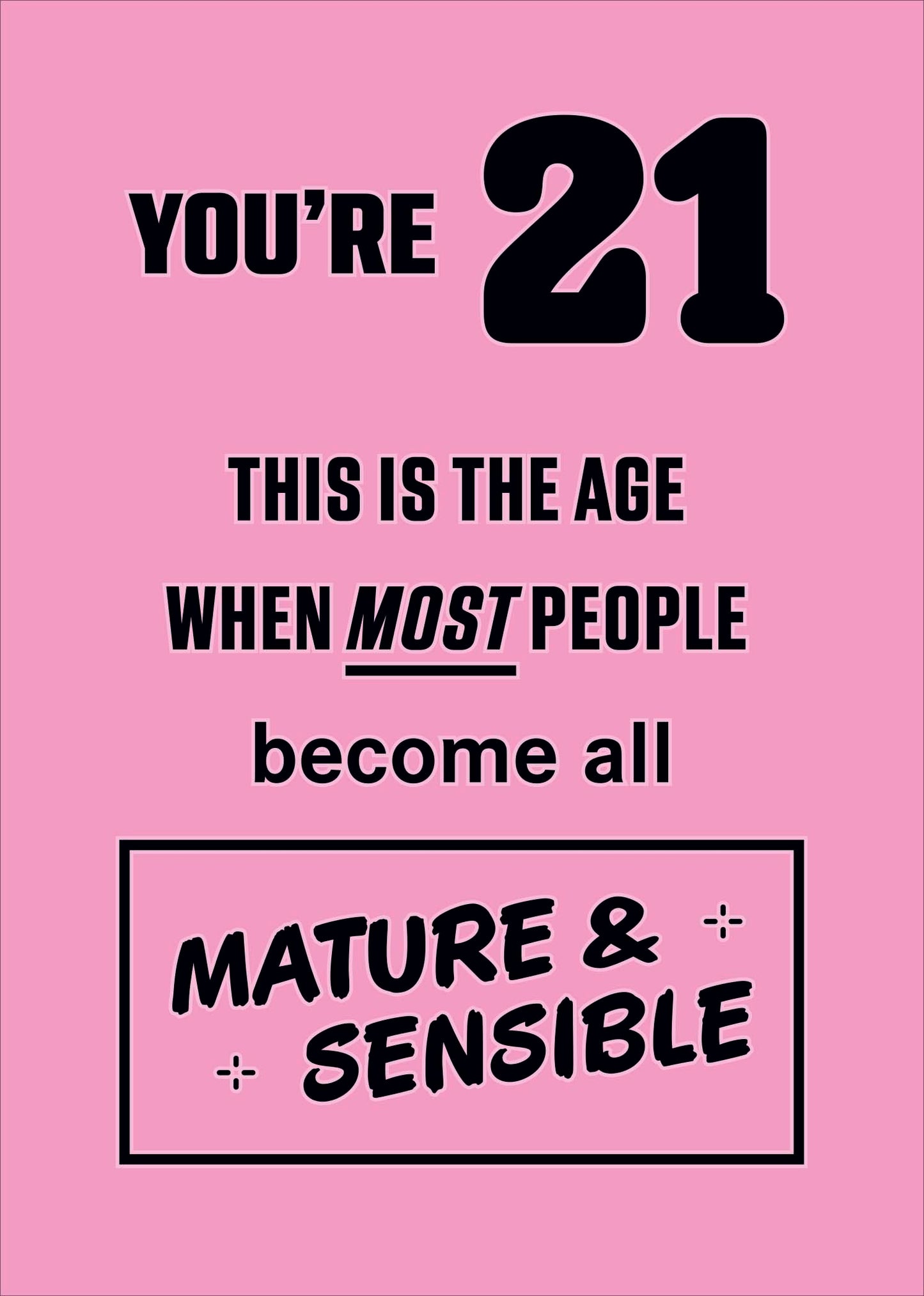 Standard Greeting Cards Birthday 21st Hum Neon Flash