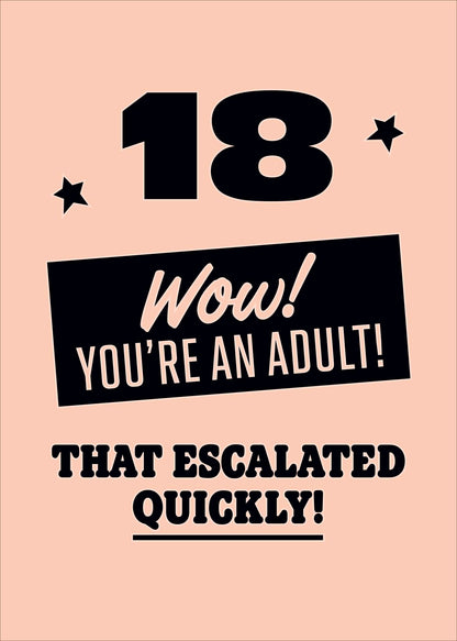 Standard Greeting Cards Birthday 18th Hum Neon Flash