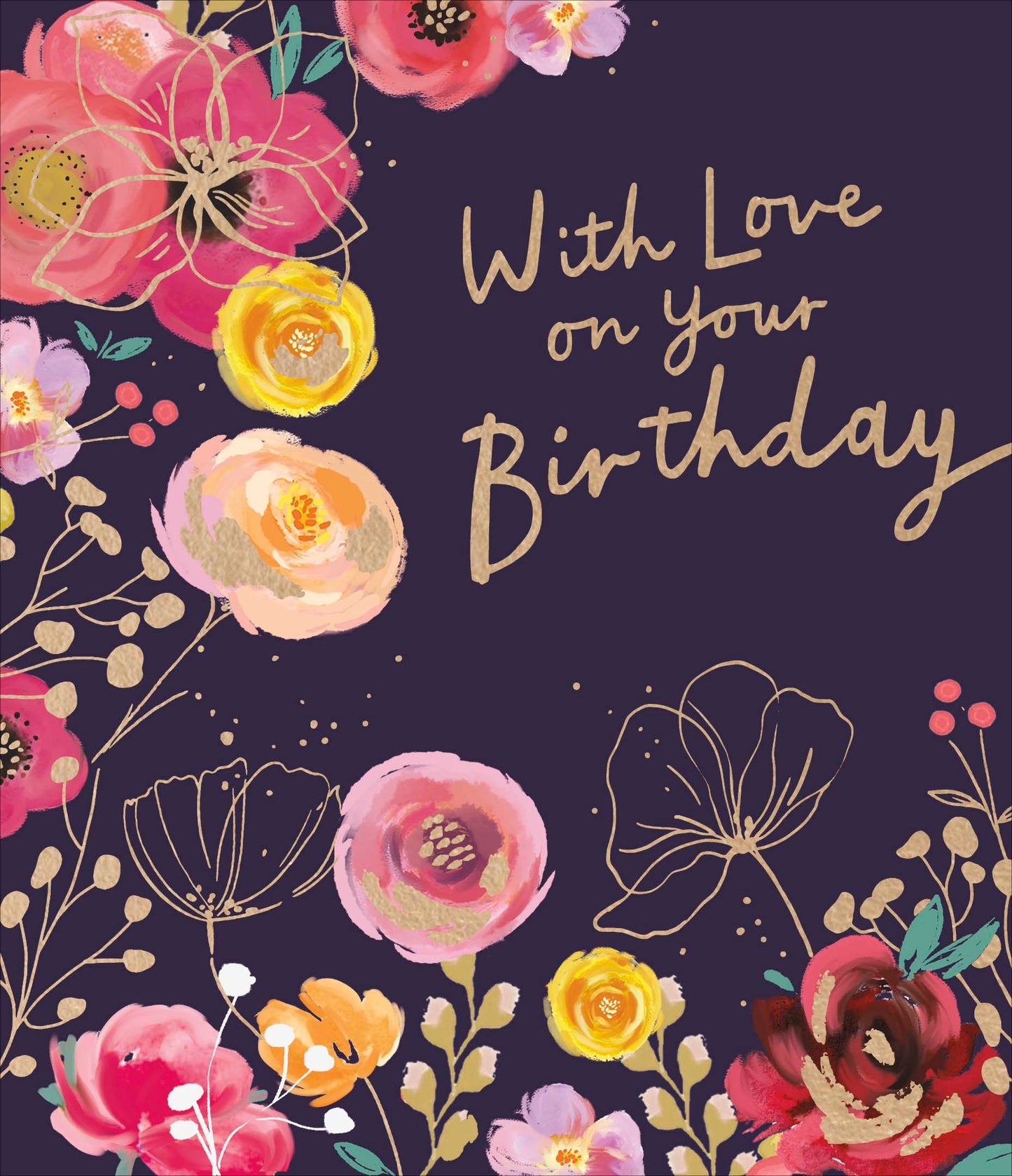 Standard Greeting Cards Birthday  Velvet Bloom