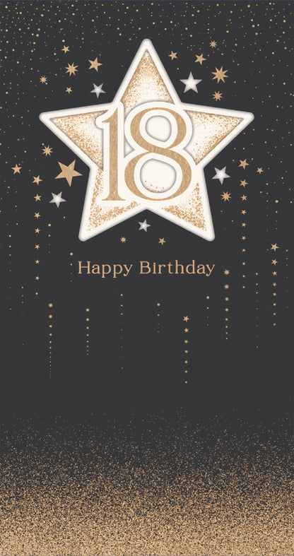 Hand Finished Greeting Cards Birthday 18th  Celestial Spark
